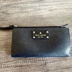 kate spade Black Leather Wristlet Clutch